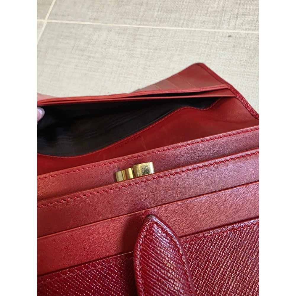 Rare Vintage Coach Gramercy Envelope Clutch Wallet 7098 Red Leather Italy 1998 - Picture 12 of 13